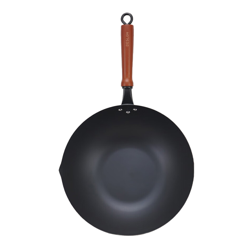 德世朗（DESLON） DFS-C879B 黑曜窒化无涂层爆炒锅 直径32cm （单位：个）  