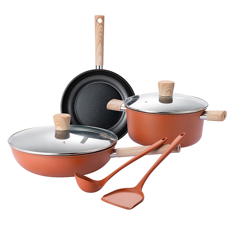 德世朗（DESLON） DFS-TZ939-5A 鸿运0氟陶瓷不粘套装 五件套 （单位：套）  