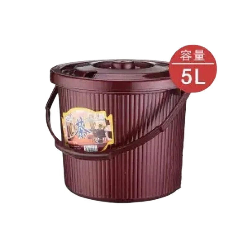 囤柒 圆形 茶台接水桶 中号 5L （单位：个）  暗红色