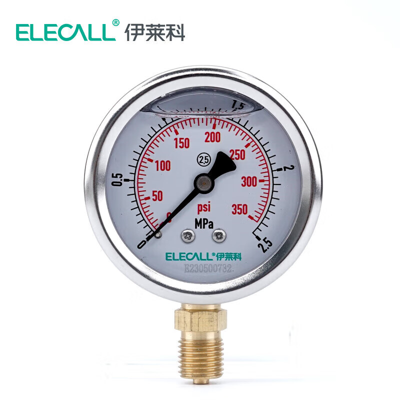 伊莱科（ELECALL） YTN-60 真空压力表 0-2.5MPA （单位：个）  