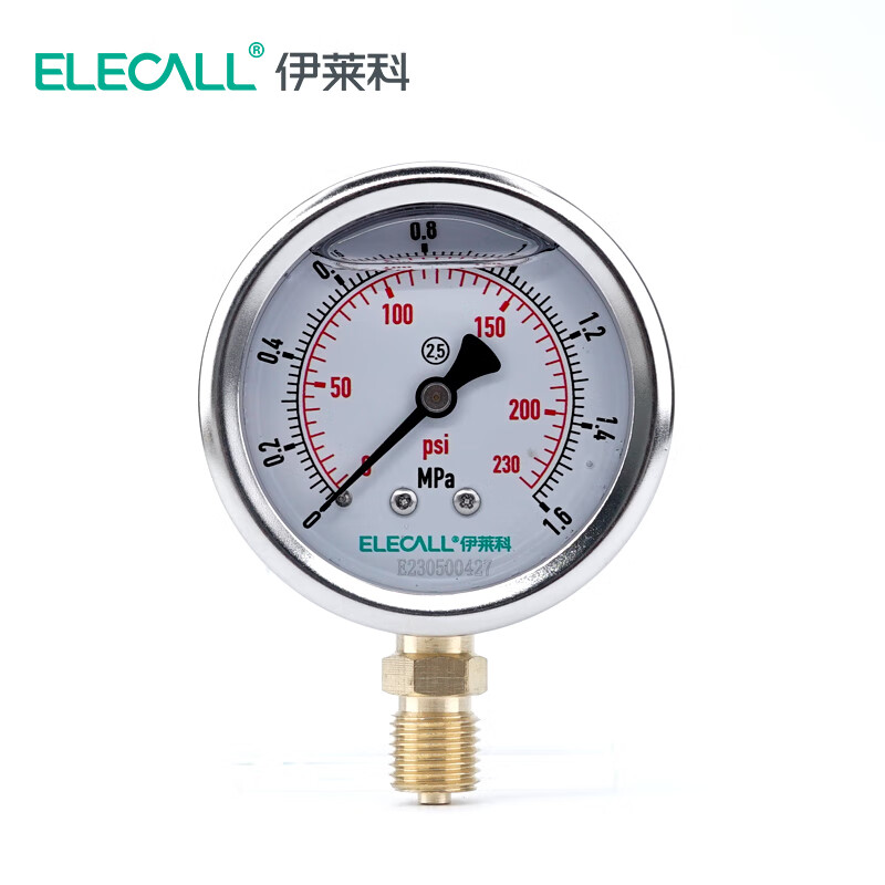 伊莱科（ELECALL） YTN-60 真空压力表 0-1.6MPA （单位：个）  