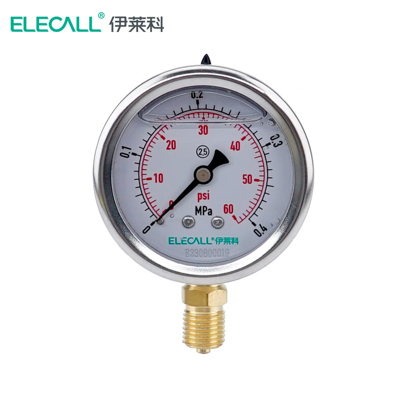 伊莱科（ELECALL） YTN-60 真空压力表 0-0.4MPA （单位：个）  
