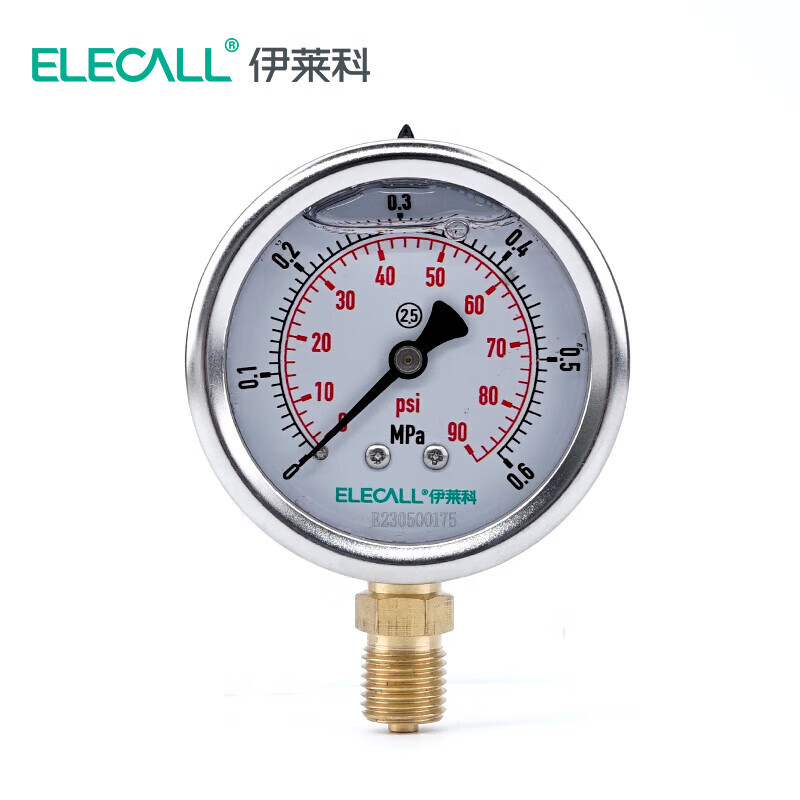 伊莱科（ELECALL） YTN-60 真空压力表 0-0.6MPA （单位：个）  