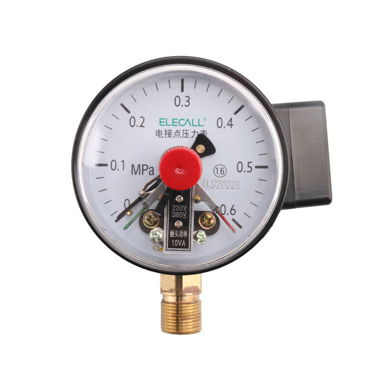 伊莱科（ELECALL） YX-100 电接点压力表 0-0.6Mpa （单位：个）  