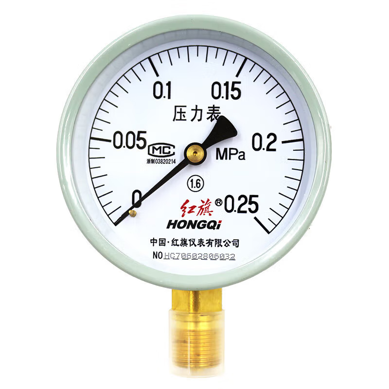 红旗 Y-100 压力表 0~0.25MPa （单位：个）  