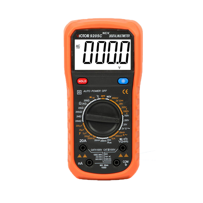胜利仪器（VICTOR） VC9205C 数字万用表 标配 （单位：个）  