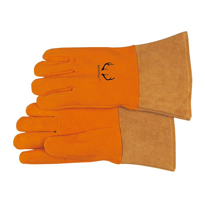 威特仕（WELDAS） 10-2327XL 鹿二层皮中袖筒款焊接手套 XL 12副/组 （单位：组）  