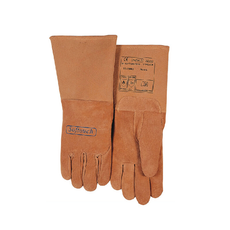 威特仕（WELDAS） 10-1003XL 上等猪青皮长袖筒款焊接手套 XL 12副/组 （单位：组）  