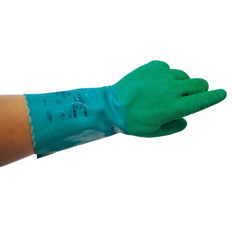 安思尔（Ansell） 16-650 天然橡胶涂层隔热手套 9 （单位：副）  绿色