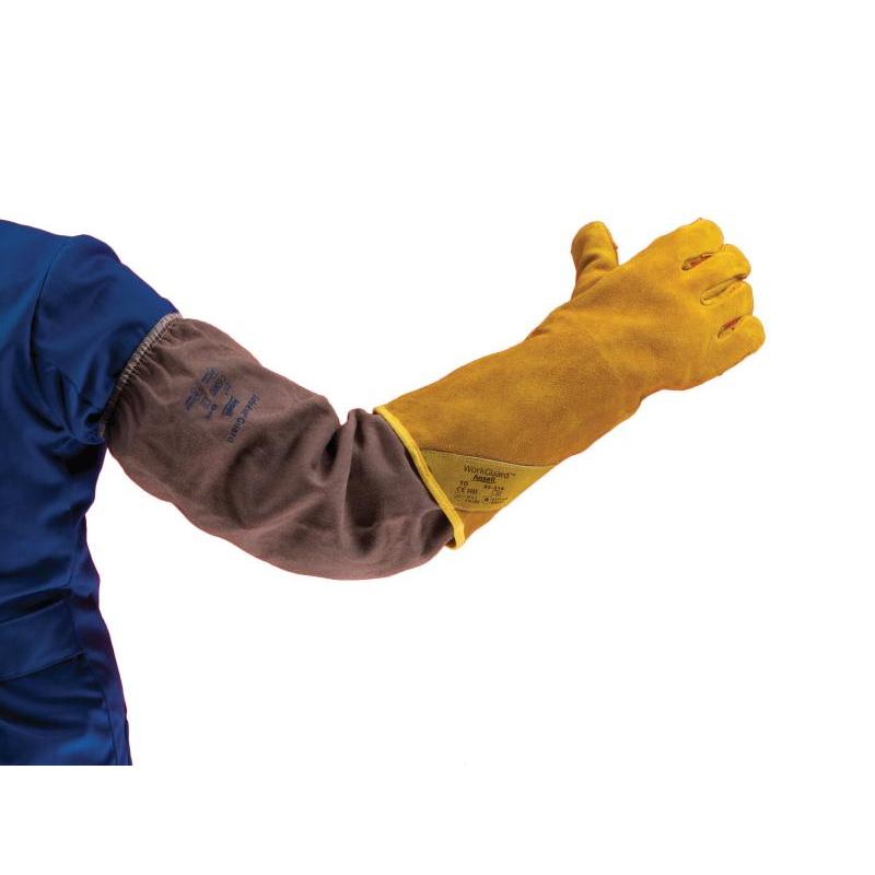 安思尔（Ansell） 43-216-10 牛皮宽口焊接手套 41.5cm （单位：包）  黄色