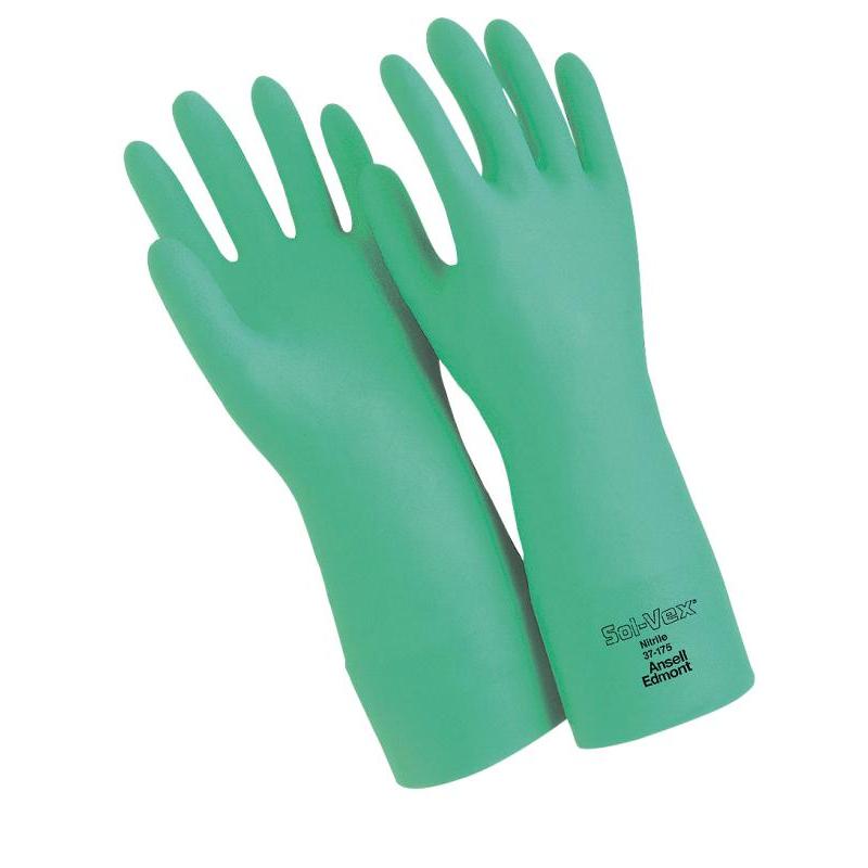 安思尔（Ansell） 37-175 抗溶剂喷棉丁腈橡胶手套 0.38mm厚 33cm长 尺寸8 （单位：组）  