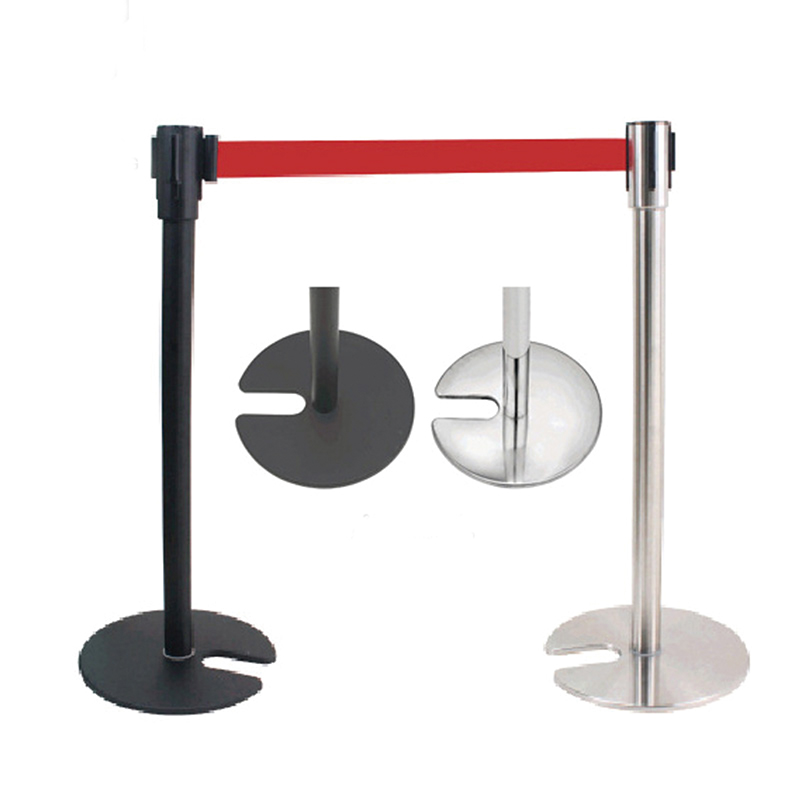 安赛瑞 14506 U型座伸缩带隔离柱 带长2m 高890mm 立柱&Phi;63mm 底盘&Phi;360mm （单位：个）  黑色