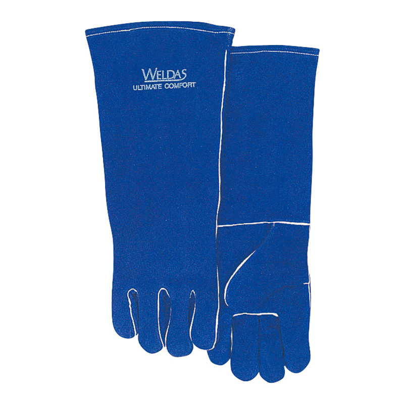 威特仕（WELDAS） 10-2054L 二层牛皮全衬里长袖筒直拇指款焊接手套 L 12副/组 （单位：组）  彩蓝色