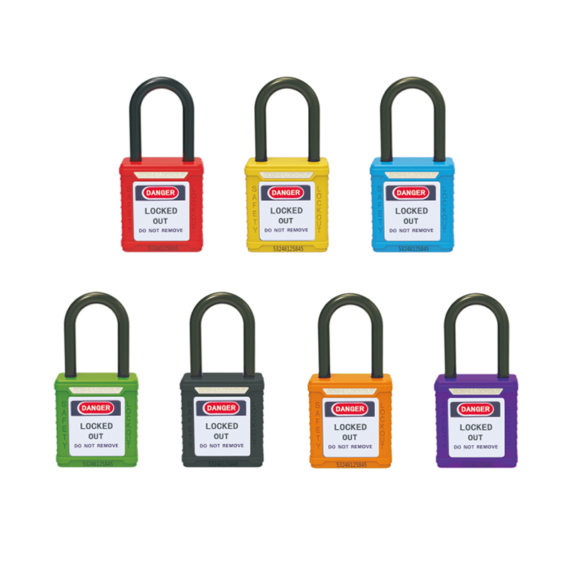 安赛瑞 14672 高强度工程塑料锁体及锁梁 绝缘安全挂锁 &Phi;6mm 高38mm （单位：把）  黄色