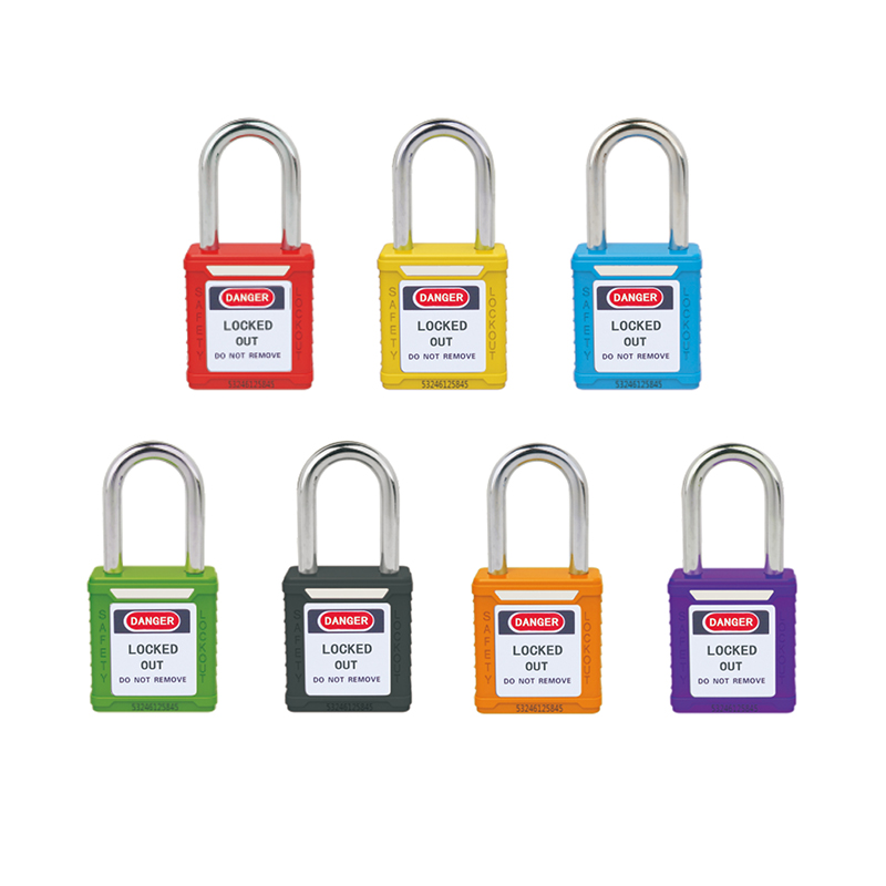 安赛瑞 14661 钢制锁梁工程塑料安全挂锁 &Phi;6mm 高38mm （单位：把）  黑色