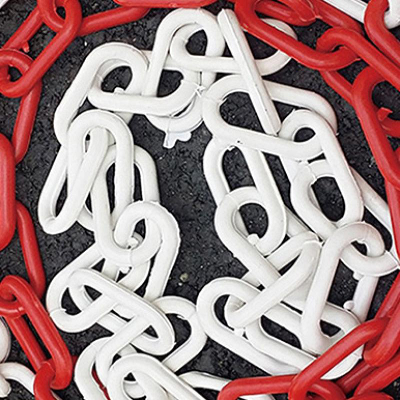 安赛瑞 14487 塑料隔离链条 25m/卷 （单位：卷）  红白相间