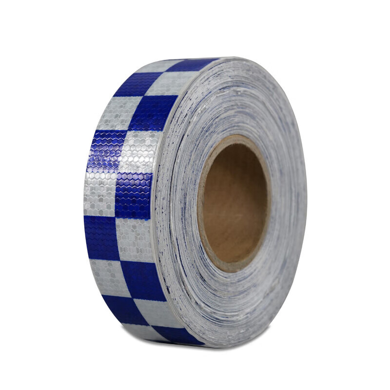 安赛瑞 S14370 超级晶格反光警示胶带 50mm*50m （单位：卷）  蓝白方格