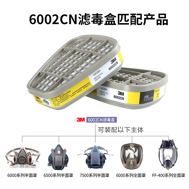 3M 6002 酸性气体滤毒盒  （单位：件）  