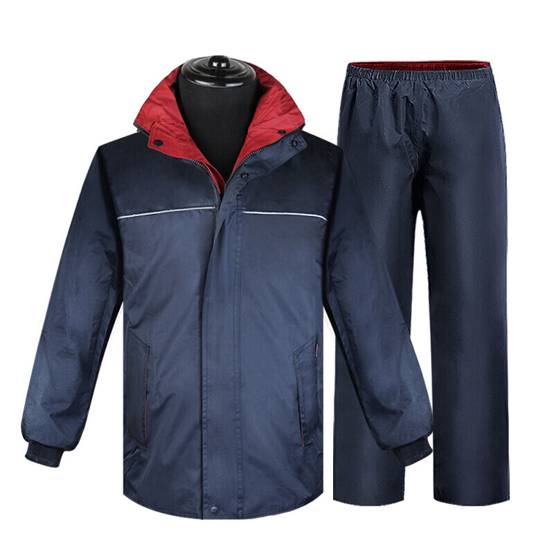 谋福 CNMF8014SMC 加厚双层雨衣裤子套装 XL （单位：套）  藏青色