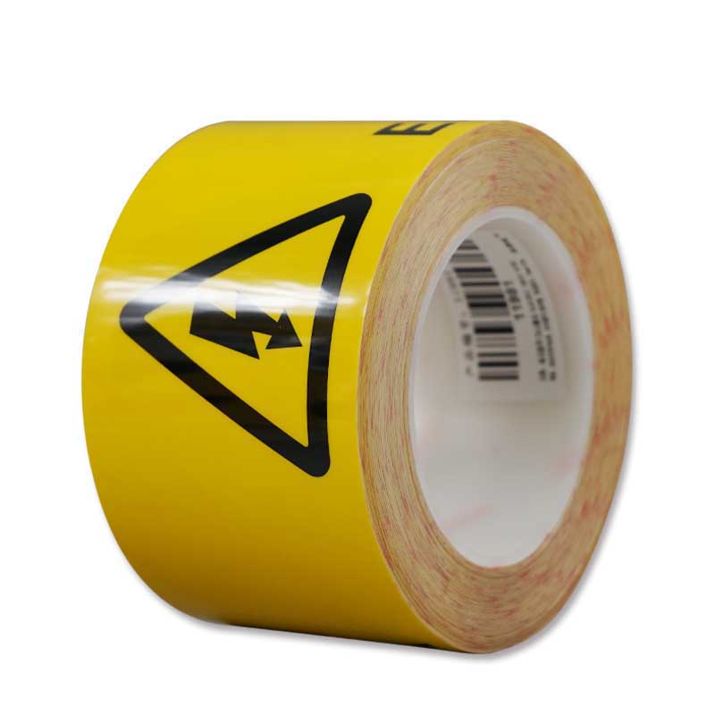 安赛瑞 11981 PET基材警示标识胶带 当心触电 75mm*22m （单位：卷）  