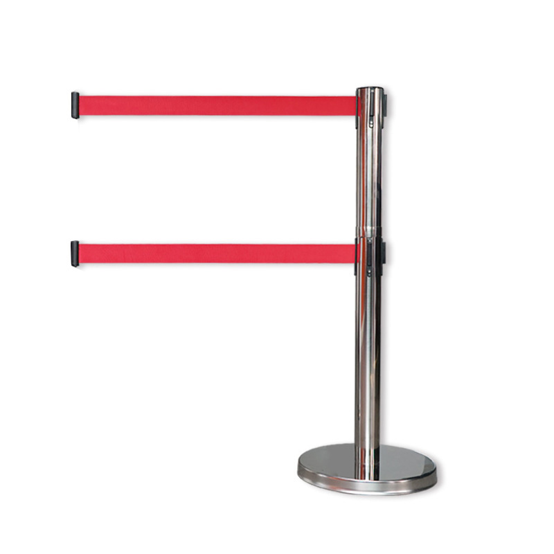 安赛瑞 14503 不锈钢双层伸缩带隔离柱 带长3m 高1m 立柱Φ6.3cm 底盘Φ35cm （单位：根）  