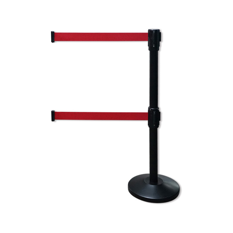 安赛瑞 14504 钢制双层伸缩带隔离柱 带长3m 高1m 立柱&Phi;6.3cm 底盘&Phi;35cm （单位：根）  