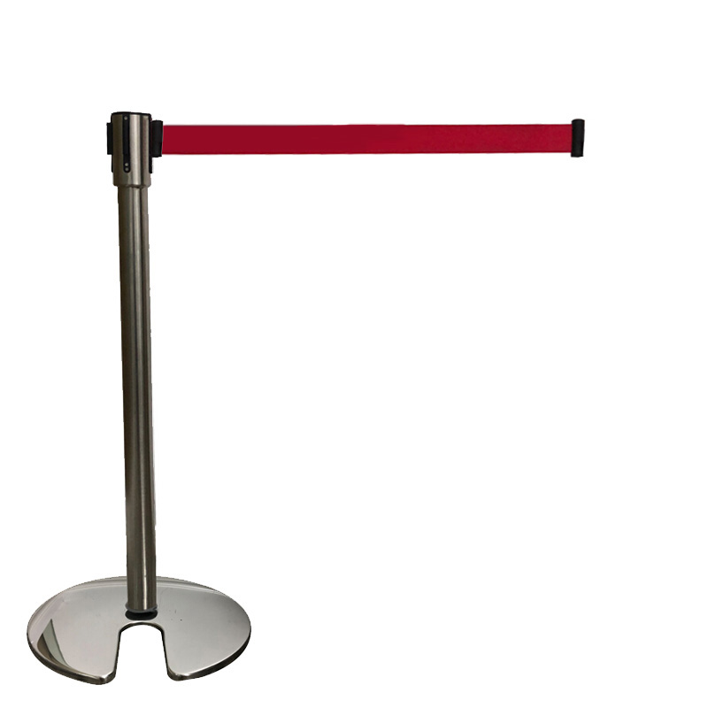 安赛瑞 14505 不锈钢U型底座伸缩带隔离柱 带长2m 高89cm 立柱Φ6.3cm 底盘Φ36cm （单位：根）  