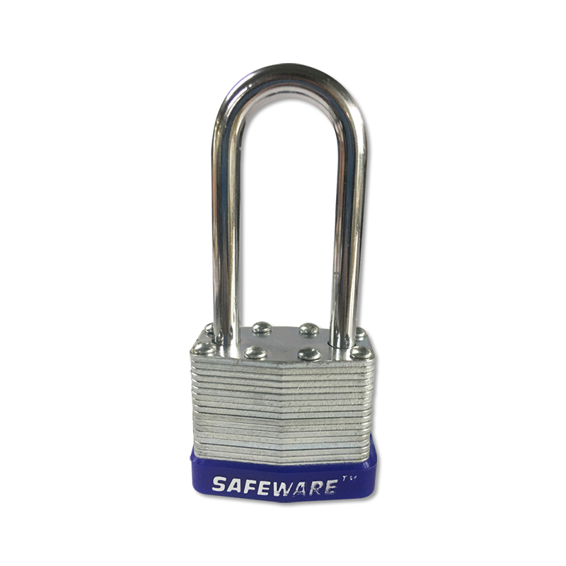 安赛瑞 14714 长梁钢制千层安全挂锁 &Phi;6*52mm （单位：把） 标配2把钥匙 蓝色