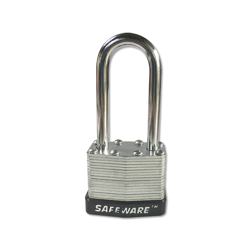 安赛瑞 14716 长梁钢制千层安全挂锁 &Phi;6*52mm （单位：把） 标配2把钥匙 黑色