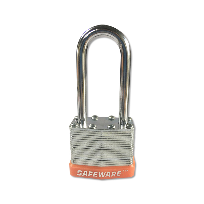 安赛瑞 14717 长梁钢制千层安全挂锁 &Phi;6*52mm （单位：把） 标配2把钥匙 橙色