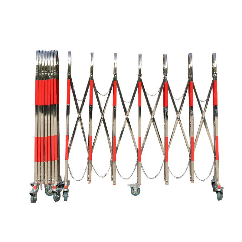 安赛瑞 14473 钢制移动式伸缩围栏 高95cm 长度范围0.22-2.5m （单位：个） 自带滚轮 黄黑