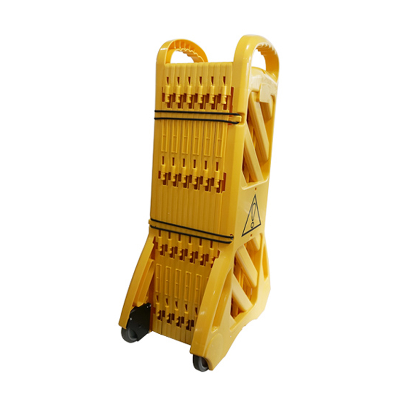 安赛瑞 11227 塑料折叠式围栏 高1m 长度范围0.32-3.8m （单位：个） 自带滚轮 黄色