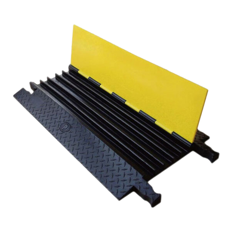 安赛瑞 11113 塑胶材质重型5槽线缆保护带 90*50*5.5cm 线槽宽42mm （单位：个）  黄黑