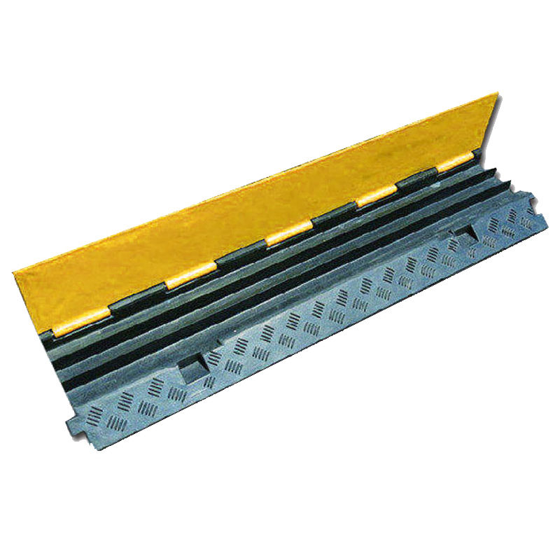 安赛瑞 14464 塑胶材质重型3槽线缆保护带 90*50*7.5cm 线槽宽65mm （单位：个）  黄黑