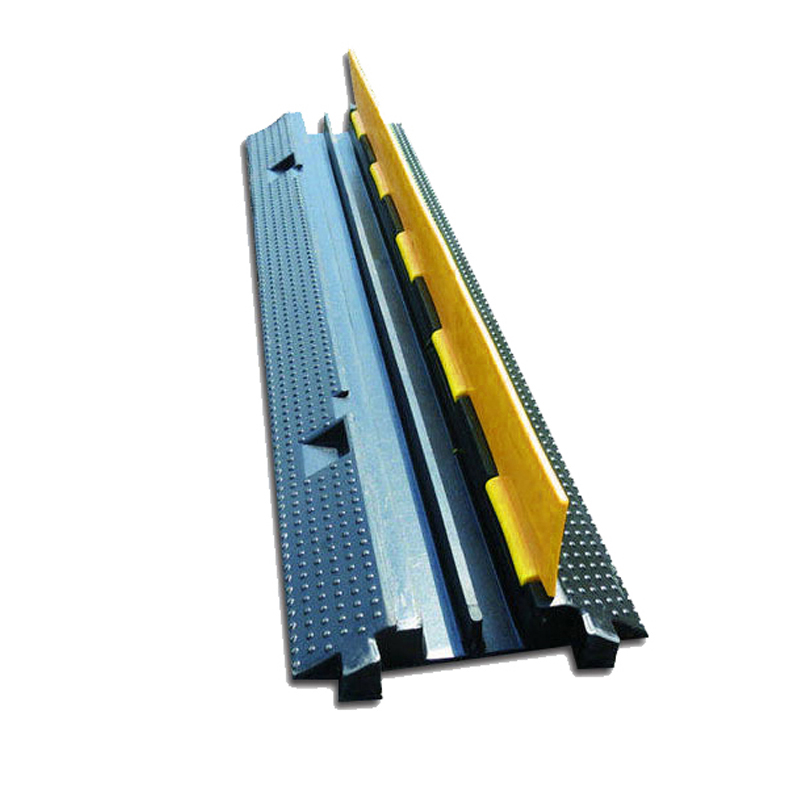 安赛瑞 14465 塑胶材质重型2槽线缆保护带 100*25*4.5cm 线槽宽30mm （单位：个）  黄黑