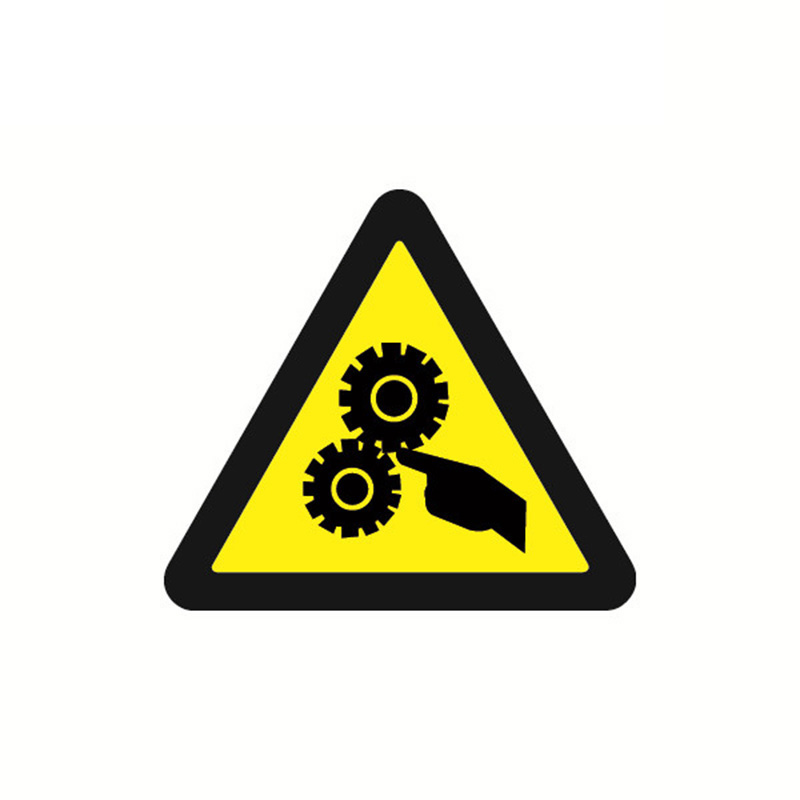 安赛瑞 32812 不干胶GB安全警示标签 当心机械伤人 边长10cm 10片/包 （单位：包）  