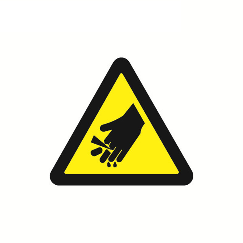 安赛瑞 32814 不干胶GB安全警示标签 当心伤手 边长10cm 10片/包 （单位：包）  