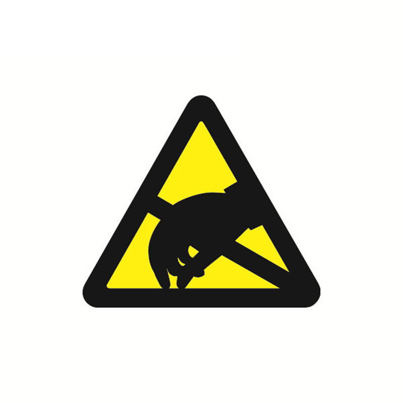 安赛瑞 32820 不干胶GB安全警示标签 当心静电 边长10cm 10片/包 （单位：包）  