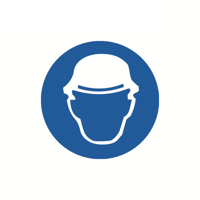 安赛瑞 32832 不干胶GB安全警示标签 必须戴安全帽 &Phi;10cm 10片/包 （单位：包）  