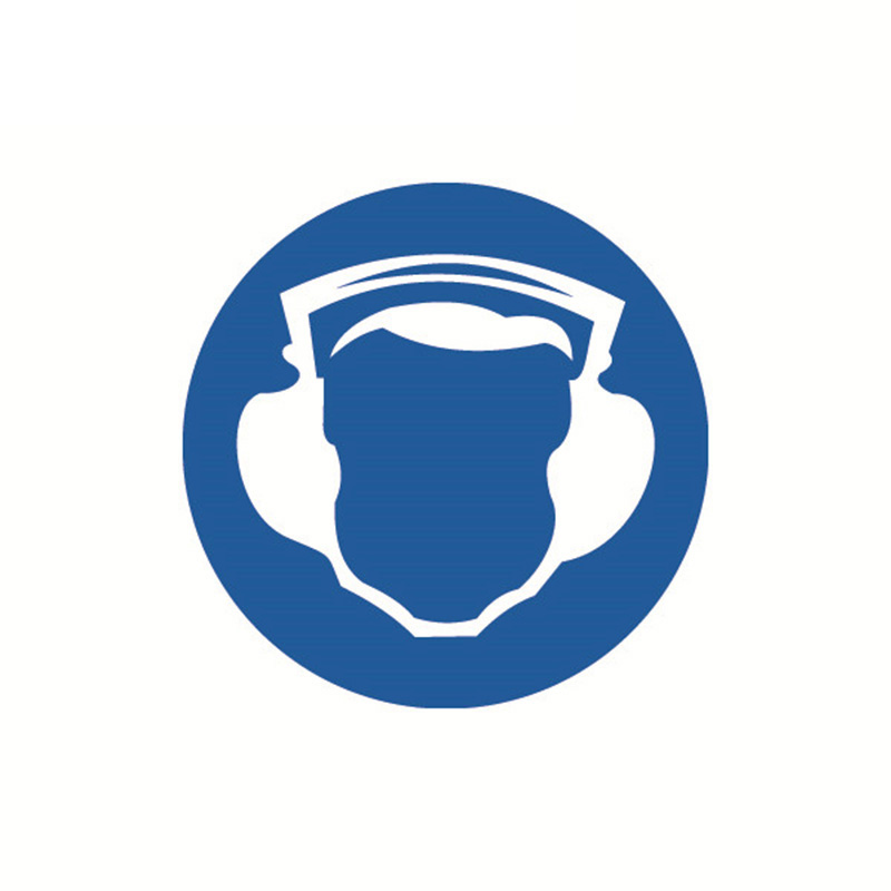 安赛瑞 32833 不干胶GB安全警示标签 必须戴护耳器 &Phi;10cm 10片/包 （单位：包）  