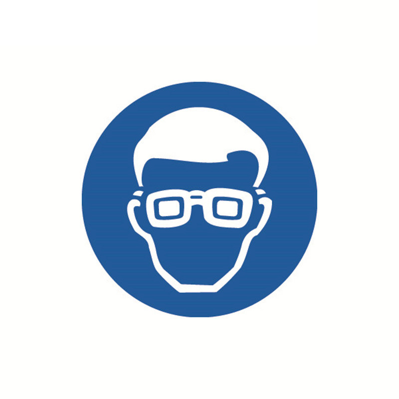 安赛瑞 32836 不干胶GB安全警示标签 必须戴防护眼镜 &Phi;10cm 10片/包 （单位：包）  