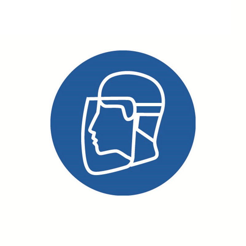 安赛瑞 32837 不干胶GB安全警示标签 必须戴防护面屏 &Phi;10cm 10片/包 （单位：包）  