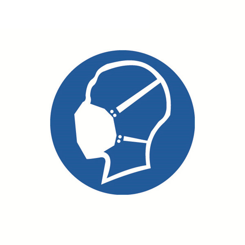 安赛瑞 32838 不干胶GB安全警示标签 必须戴防尘口罩 &Phi;10cm 10片/包 （单位：包）  