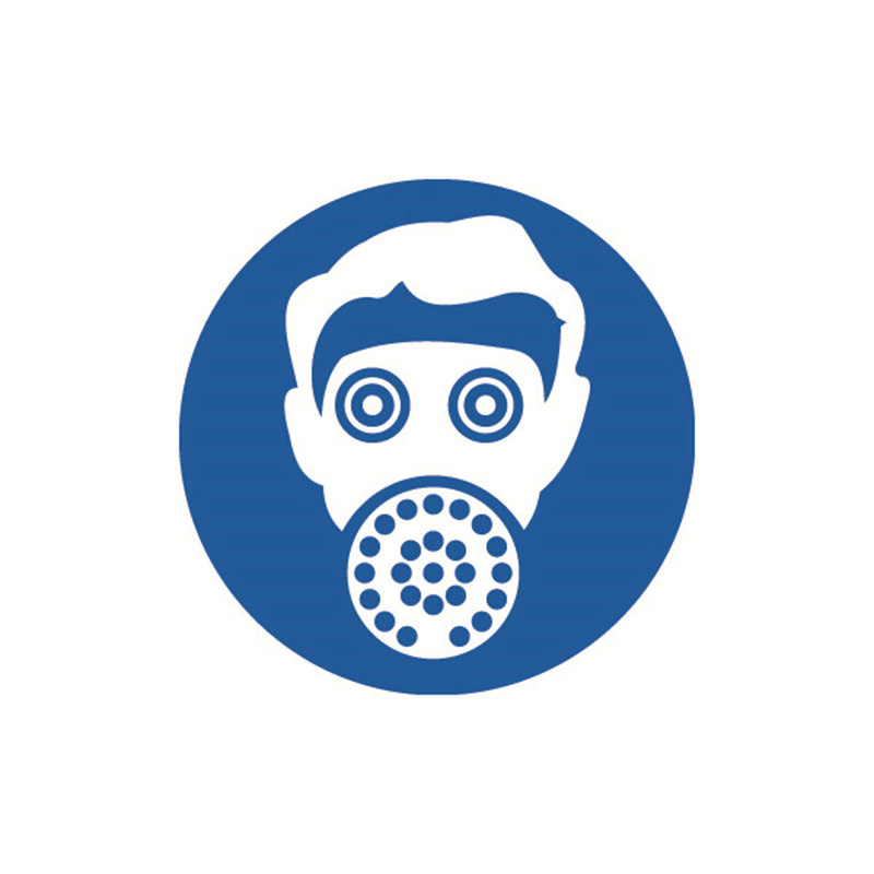 安赛瑞 32839 不干胶GB安全警示标签 必须戴防毒面具 &Phi;10cm 10片/包 （单位：包）  