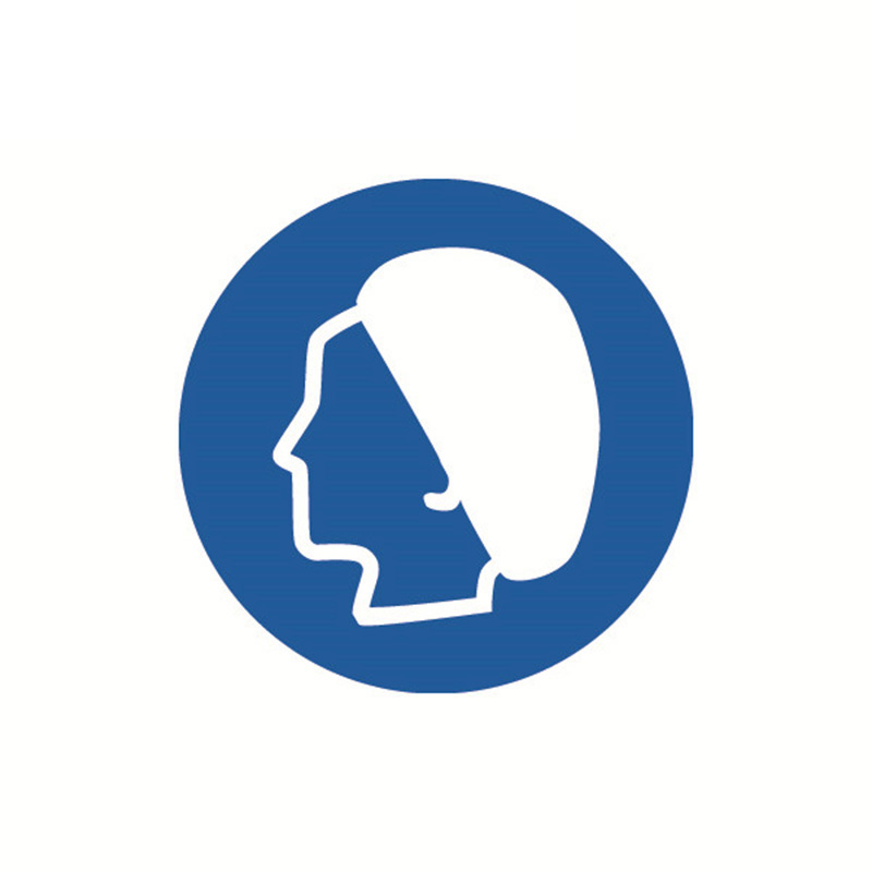 安赛瑞 32840 不干胶GB安全警示标签 必须戴防护帽 &Phi;10cm 10片/包 （单位：包）  