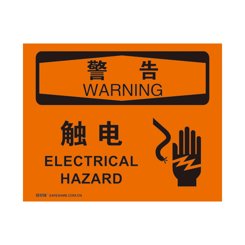 安赛瑞 31163 不干胶OSHA安全标识 警告-触电 250*315cm （单位：张）  