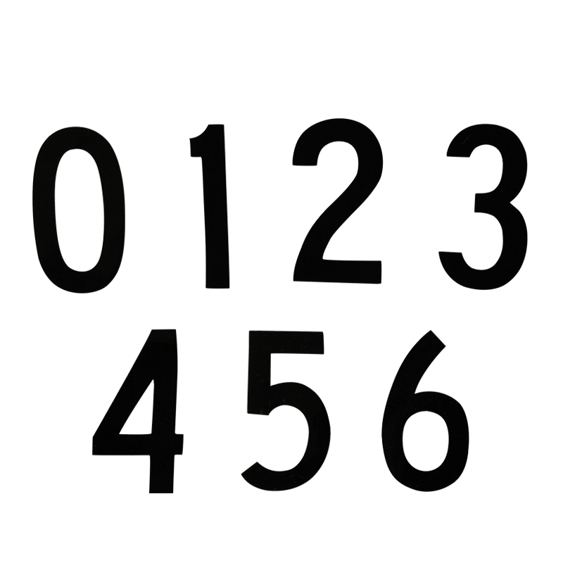 安赛瑞 34307 不干胶模切数字标识贴 0-9各10片 字高2&Prime; （单位：套）  黑色