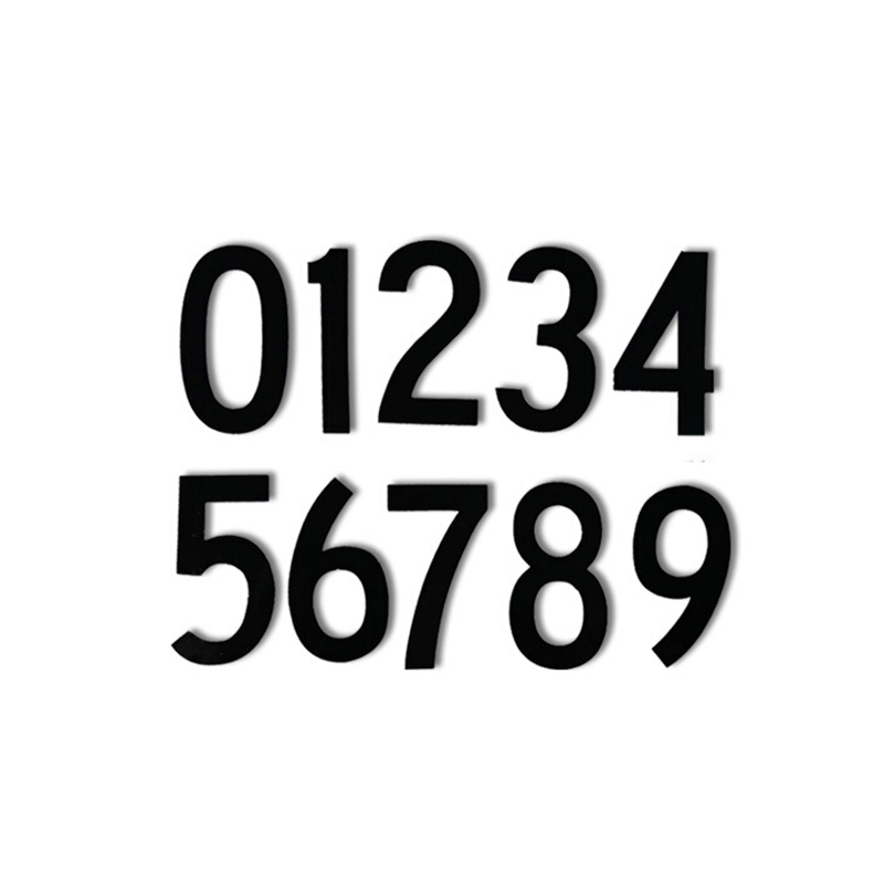 安赛瑞 34308 不干胶模切数字标识贴 0-9各5片 字高3&Prime; （单位：套）  黑色