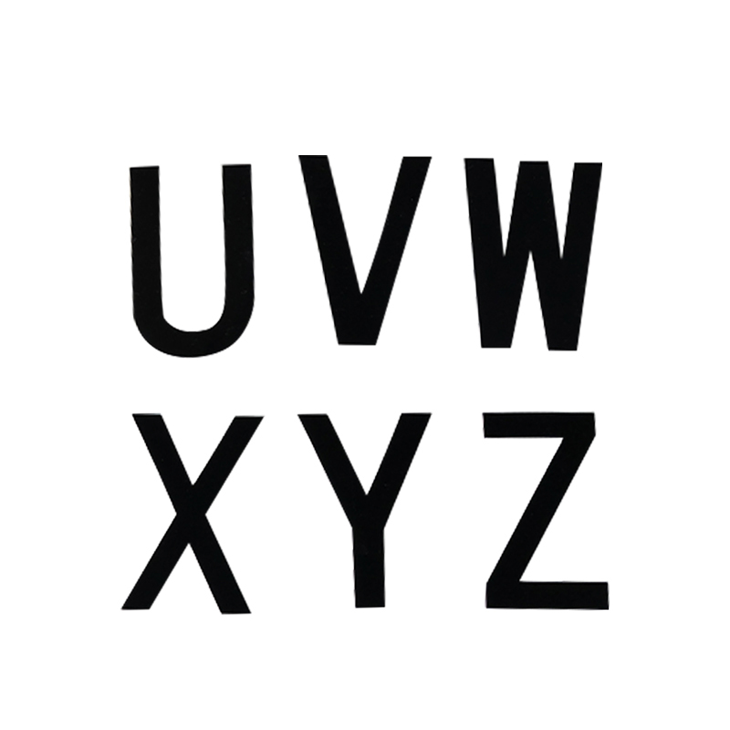 安赛瑞 34304 不干胶模切字母标识贴 A-Z各5片 字高6&Prime; （单位：套）  黑色