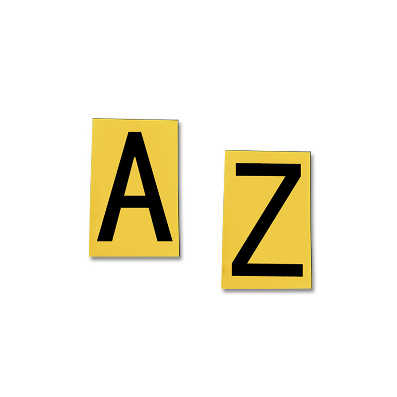 安赛瑞 34510 磁性字母标识 A-Z各5片 字高1&Prime; （单位：套）  黄黑